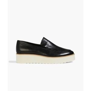 VINCE. Zeta Leather Platform Loafers in Black
